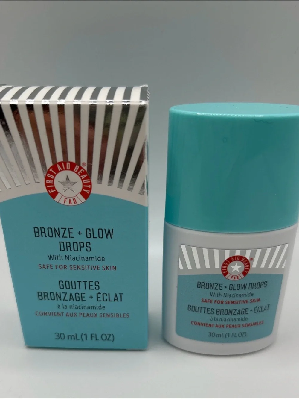 FIRST AID BEAUTY Bronze + Glow Drops w/Niacinamide 1 fl oz/30ml NEW in box